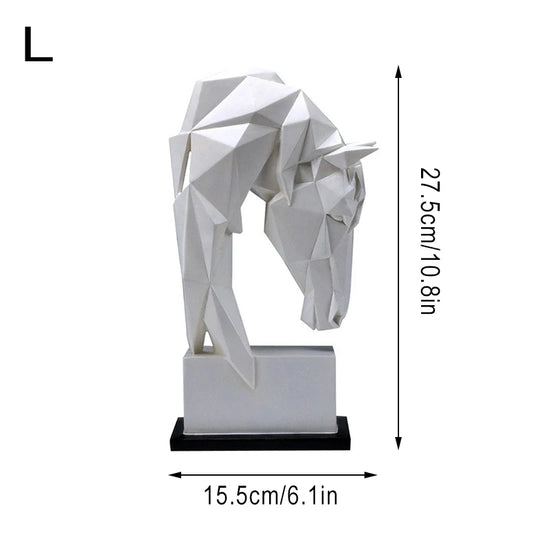 Escultura Cabeza de Caballo en Resina – Decoración Moderna Nórdica Animal Origami