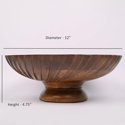 Bowl de Madera de Mango Tallado 30 cm