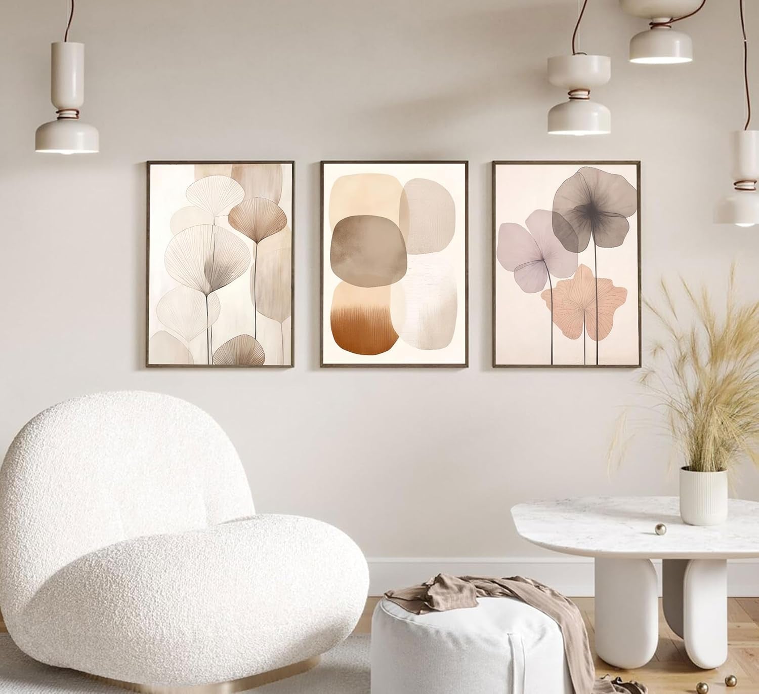 Set Láminas Botánicas Beige 3x 30x40