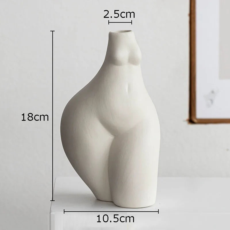 Florero de Cerámica Forma Cuerpo Humano – Decoración Nórdica y Arte para Hogar